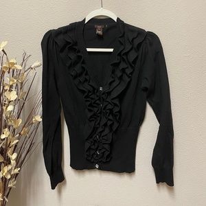 Escio Black Ruffle Sweater L